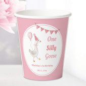 Een Gekke Goose Pink Girl Verjaardag Papieren Bekers