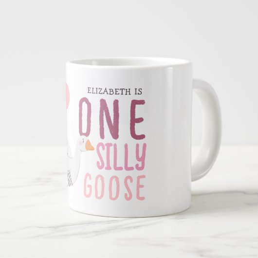 Een Gekke Goose Pink verjaardag Grote Koffiekop (Voorkant rechts)