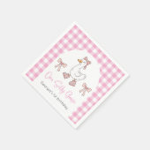 Een Gekke Goose Roze 1e Verjaardag Servet (Hoek)