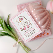 Een Gekke Goose Roze Bow Bloemen 1e Verjaardag Kaart