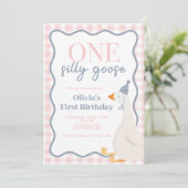 Een Gekke Goose roze Kaart (Staand voorkant)