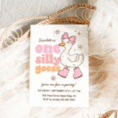 Een Gekke Goose Roze Meisje 1e Verjaardag Kaart