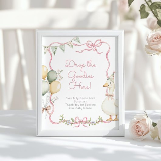 Een Gekke Goose Roze Meisje Verjaardagscadeaus Poster