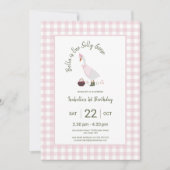 Een Gekke Goose Roze Meisjes 1e Verjaardag Kaart (Voorkant)