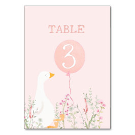 Een Gekke Goose Roze Meisjes 1e Verjaardag Kaart