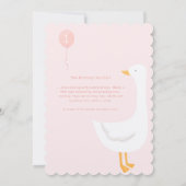 Een Gekke Goose Roze Meisjes 1e Verjaardag Kaart (Achterkant)