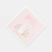 Een Gekke Goose Roze Meisjes 1e Verjaardag Servet (Hoek)