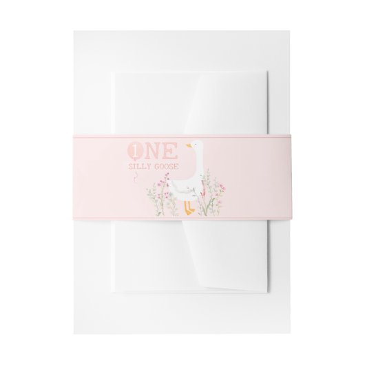 Een Gekke Goose Roze Meisjes 1e Verjaardag Uitnodigingen Wikkel (Voorkant Voorbeeld)