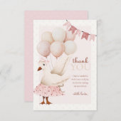 Een Gekke Goose Roze Pastel 1e Verjaardag Bedankkaart (Voorkant / Achterkant)