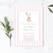 Een Gekke Goose Sage 1e verjaardag meisje uitnodig Kaart