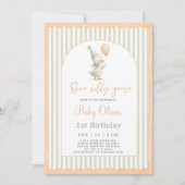 Een Gekke Goose Sage 1e verjaardagsuitnodiging Kaart (Voorkant)