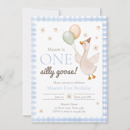 Een Gekke Goose Spring Party Boerderij eerste verj Kaart (Voorkant)
