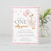 Een Gekke Goose Spring Party Boerderij eerste verj Kaart (Staand voorkant)