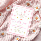 Een Gekke Goose Spring Pink Daisy eerste verjaarda Kaart