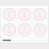 Een Gekke Goose Spring Pink Daisy eerste verjaarda Ronde Sticker (Vel)