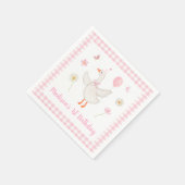 Een Gekke Goose Spring Pink Daisy eerste verjaarda Servet (Hoek)