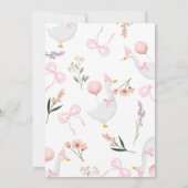 Een Gekke Goose uitnodiging Wildflowers roze boog (Achterkant)