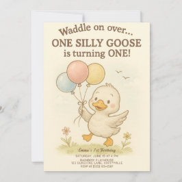 Een Gekke Goose Verjaardag - 1e Verjaardag Kaart