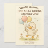 Een Gekke Goose Verjaardag - 1e Verjaardag Kaart (Voorkant / Achterkant)