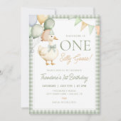 EEN GEKKE GOOSE Verjaardag Eerste Verjaardag Uitno Kaart (Voorkant)