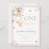 EEN GEKKE GOOSE Verjaardag Eerste Verjaardag Uitno Kaart (Voorkant)