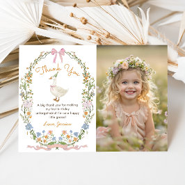 Een Gekke Goose Verjaardag Foto Dank u kaart