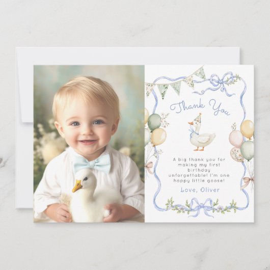 Een Gekke Goose Verjaardag Foto Dank u kaart (Voorkant)