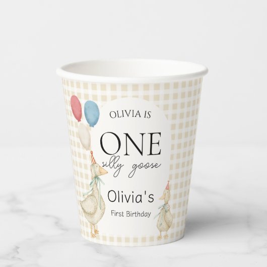 Een Gekke Goose Verjaardag Papieren Bekers (Voorkant)