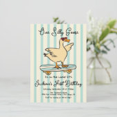 Een Gekke Goose Verjaardag skateboard Kaart (Staand voorkant)