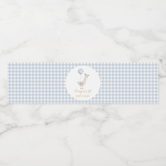 Een Gekke Goose Verjaardag Water Bottle Label Waterfles Etiket (Enkel label)