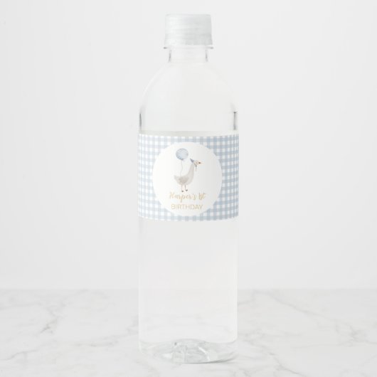 Een Gekke Goose Verjaardag Water Bottle Label Waterfles Etiket (Voorkant)