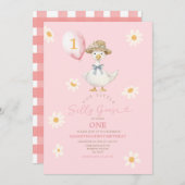 Een Gekke Goose verjaardagsfeest uitnodiging (Voorkant / Achterkant)