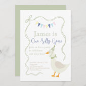 Een Gekke Goose verjaardagsfeestje Kaart (Voorkant / Achterkant)