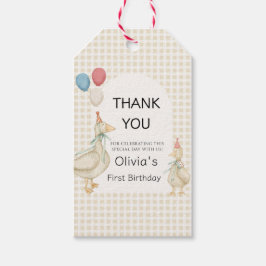 Een Gekke Goose verjaardagsuitnodiging Cadeaulabel