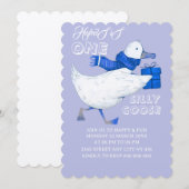 Een Gekke Goose Verjaardagsuitnodiging, Jongen 1e  Kaart (Voorkant / Achterkant)