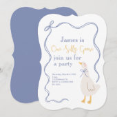 Een Gekke Goose verjaardagsuitnodiging Kaart (Voorkant / Achterkant)