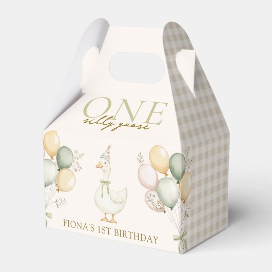 EEN Gekke Goose Waterverf Boy Girl 1e Verjaardag Bedankdoosjes (Voorkant Zijde)