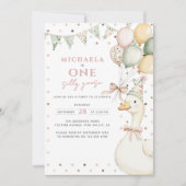 Een Gekke Goose Waterverf Eerste Verjaardag Kaart (Voorkant)