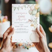 Een Gekke Goose Waterverf Eerste Verjaardag Kaart