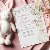 Een Gekke Goose Waterverf Eerste Verjaardag Kaart