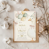 Een Gekke Goose Waterverf Gingham 1e Verjaardag Kaart