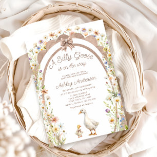 Een Gekke Goose Whimsical Baby shower Kaart
