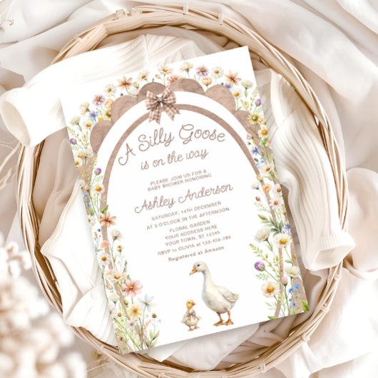 Een Gekke Goose Whimsical Baby shower Kaart