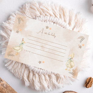 Een Gekke Goose Whimsical Baby shower Note voor Ba Informatiekaartje