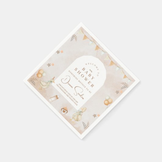 Een Gekke Goose Whimsical Baby shower Servet (Hoek)