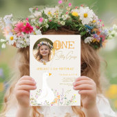 Een Gekke Goose Wildflower 1e Verjaardag Foto Kaart