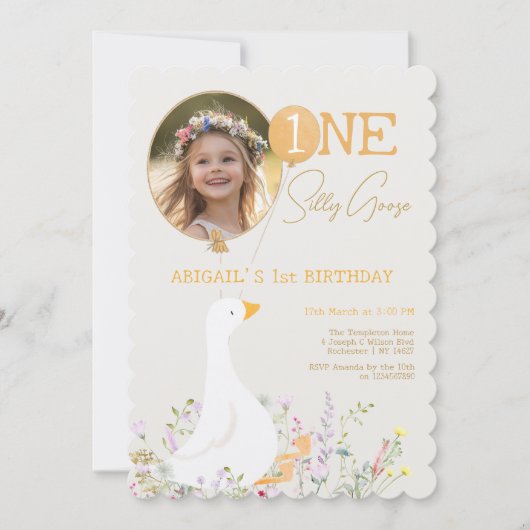 Een Gekke Goose Wildflower 1e Verjaardag Foto Kaart (Voorkant)