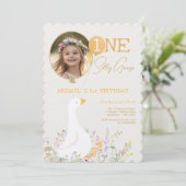 Een Gekke Goose Wildflower 1e Verjaardag Foto Kaart (Staand voorkant)