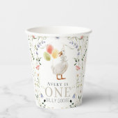 Een Gekke Goose Wildflower Bloemen 1e Verjaardag Papieren Bekers (Voorkant)