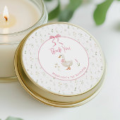 Een Gekke Goose Wildflower Pink Bow 1e verjaardag Ronde Sticker